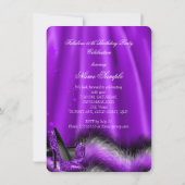 Invitation Fabuleux 50 étoiles violettes talons hauts Anniver (Dos)