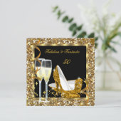 Invitation Fabuleux 50 Fantastic Gold Black fête d'anniversai (Debout devant)
