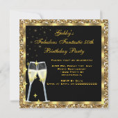 Invitation Fabuleux 50 Fantastic Gold Black fête d'anniversai (Dos)