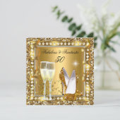 Invitation Fabuleux 50 & Fantastic Gold Glam Silver Anniversa (Debout devant)