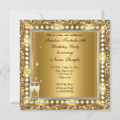 Invitation Fabuleux 50 & Fantastic Gold Glam Silver Anniversa (Dos)