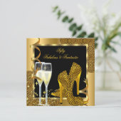 Invitation Fabuleux 50 & Fantastic Leopard Black Gold Party (Debout devant)