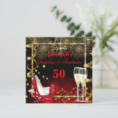 Invitation Fabuleux 50 Fantastic Red Gold Party (Debout devant)
