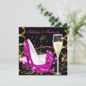Invitation Fabuleux 50 Fantastic Rose Hi Heels Gold Party (Debout devant)