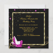 Invitation Fabuleux 50 Fantastic Rose Hi Heels Gold Party (Dos)