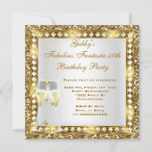 Invitation Fabuleux 50 & Fantastic White Gold Glam Anniversai (Dos)