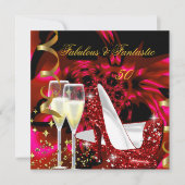 Invitation Fabuleux 50 Fantastique Abstrait Gold Anniversaire (Devant)