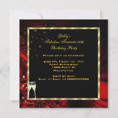 Invitation Fabuleux 50 Fantastique Abstrait Red Gold Annivers (Dos)