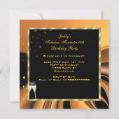 Invitation Fabuleux 50 Fantastique Abstraite Gold Birthday Pa (Dos)
