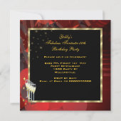 Invitation Fabuleux 50 Fantastique Champagne Rouge Or Anniver (Dos)