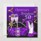 Invitation Fabuleux 50 Fantastique Champagne violet haute tal (Devant)