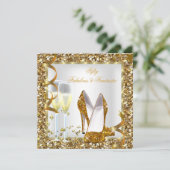 Invitation Fabuleux 50 Fantastique fête d'anniversaire d'or b (Debout devant)