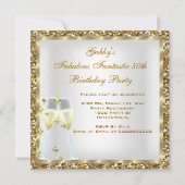 Invitation Fabuleux 50 Fantastique fête d'anniversaire d'or b (Dos)