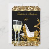 Invitation Fabuleux 50 Fantastique fête d'anniversaire Gold B (Devant)