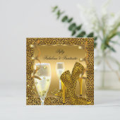 Invitation Fabuleux 50 & Fantastique Leopard Black Gold Party (Debout devant)