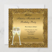 Invitation Fabuleux 50 & Fantastique Leopard Black Gold Party (Dos)