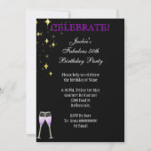 Invitation Fabuleux 50 Fantastique Parties scintillant violet (Dos)
