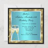 Invitation Fabuleux 50 Fantastique Turquoise Gold Anniversair (Dos)
