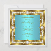 Invitation Fabuleux 50 fête d'anniversaire Turquoise White Pe (Dos)