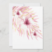 Invitation Fabuleux 50 Fleurs d'or rose blanc Aquarelle (Dos)