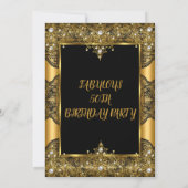 Invitation Fabuleux 50 Glamor Black Lace Pearl Gold (Dos)