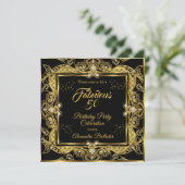 Invitation Fabuleux 50 Gold Jewel Black Anniversaire (Debout devant)