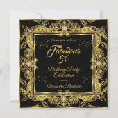 Invitation Fabuleux 50 Gold Jewel Black Anniversaire (Devant)
