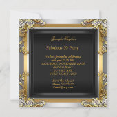 Invitation Fabuleux 50 Gold Leopard Silver Champagne Annivers (Dos)