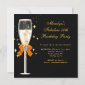 Invitation Fabuleux 50 Gold Orange fête d'anniversaire (Dos)