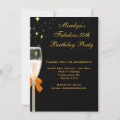 Invitation Fabuleux 50 Jaune Or Orange fête d'anniversaire (Dos)