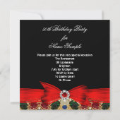 Invitation Fabuleux 50 Jewel Rouge Black Photo Anniversaire (Dos)