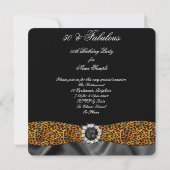Invitation Fabuleux 50 Leopard Black Soie fête d'anniversaire (Dos)