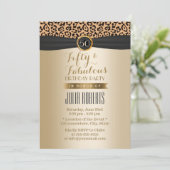 Invitation Fabuleux 50 Leopard Moden de luxe noir & or (Debout devant)