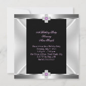 Invitation Fabuleux 50 Lilac Rose Argent Noir Blanc Diamant (Dos)