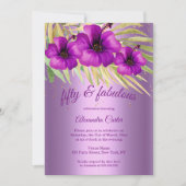 Invitation Fabuleux 50 Lilac violet Hibiscus fête florale (Devant)