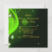 Invitation Fabuleux 50 Lime Green Gold talons fête d'annivers (Dos)