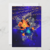 Invitation Fabuleux 50 Luminaire bleu Orange Hibiscus Anniver (Dos)