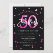 Invitation Fabuleux 50 | Moderne Chic Rose fête d'anniversair (Devant)