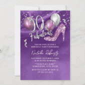 Invitation Fabuleux 50 moderne SIlk Purple Girl 50e anniversa (Devant)