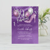 Invitation Fabuleux 50 moderne SIlk Purple Girl 50e anniversa (Debout devant)