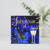 Invitation Fabuleux 50 Partie Abstrait Blue High Heels Gold (Debout devant)