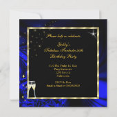 Invitation Fabuleux 50 Partie Abstrait Blue High Heels Gold (Dos)