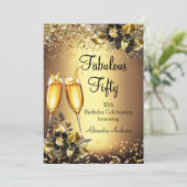 Invitation Fabuleux 50 Parties scintillant Bronze Gold Black (Debout devant)