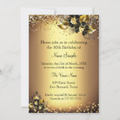 Invitation Fabuleux 50 Parties scintillant Bronze Gold Black (Dos)