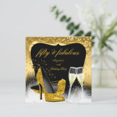Invitation Fabuleux 50 Parties scintillant Champagne Gold (Debout devant)