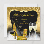 Invitation Fabuleux 50 Parties scintillant Champagne Gold (Devant)