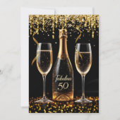 Invitation Fabuleux 50 Parties scintillant d'or Black Champag (Devant)