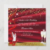Invitation Fabuleux 50 Parties scintillant Gold Red High Heel (Dos)