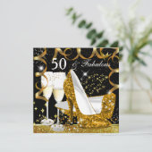 Invitation Fabuleux 50 Parties scintillant Gold talon Glitz G (Debout devant)