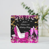 Invitation Fabuleux 50 Parties scintillant rose chaud talon h (Debout devant)